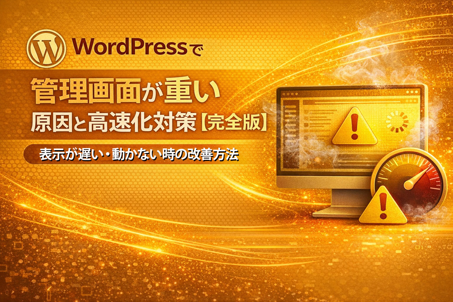 WordPress管理画面が重い原因と高速化対策